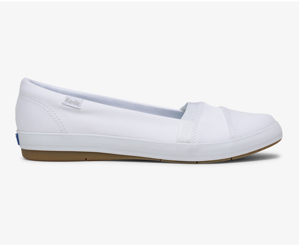 Womens Keds Slip Ons - Carmel - White - 2306-UXANM